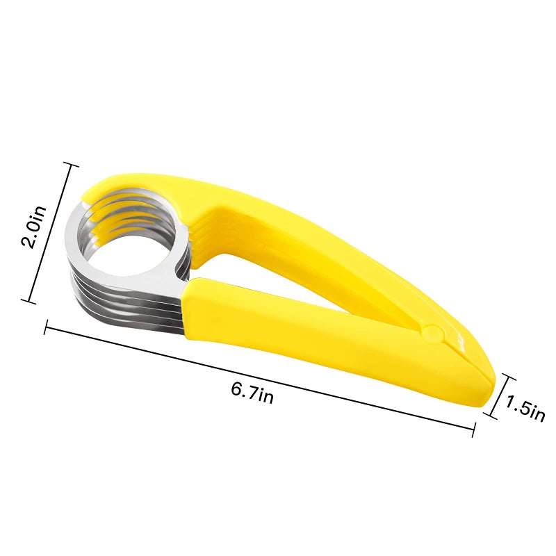 FireKylin Banana Slicer,ABS + Stainless Steel Fruit and Vegetable Salad Peeler Cutter Kitchen Tools For Banana,Strawberry,Grapeï¼ˆ1 pcsï¼‰ - Image 2